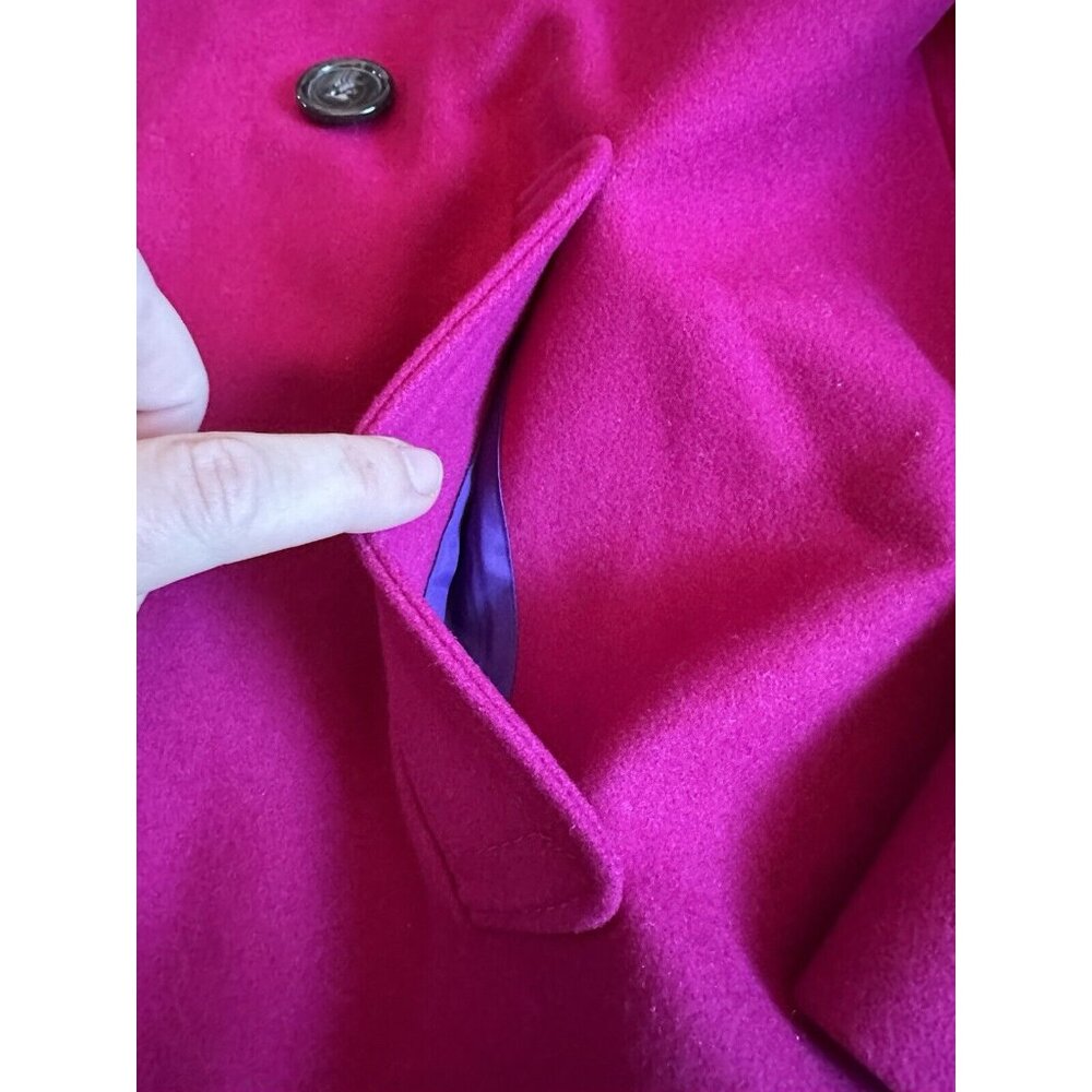BANANA REPUBLIC Womens‎ Small Pink Double Breasted WOOL Blend Pea Coat Jacket - Picture 9 of 11